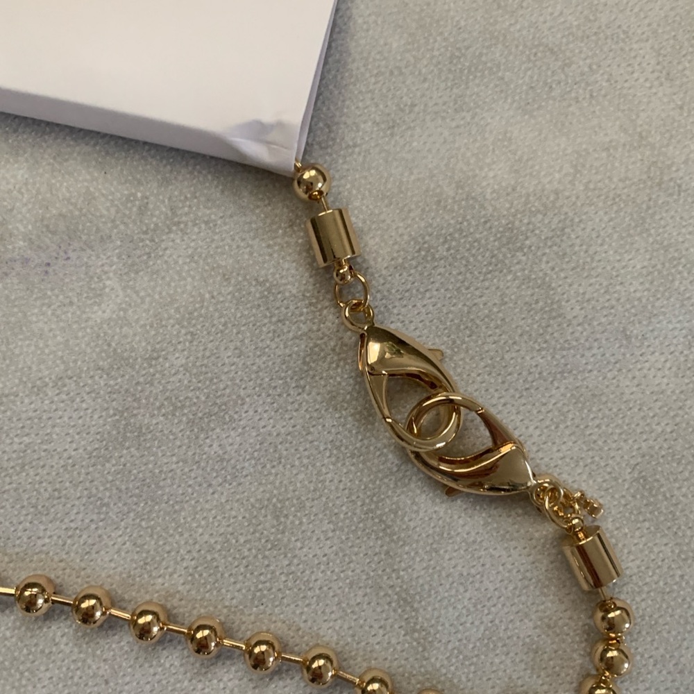 LOFT Gold Puffy Heart Bag Charm Key Chain NWT - Picture 3 of 6